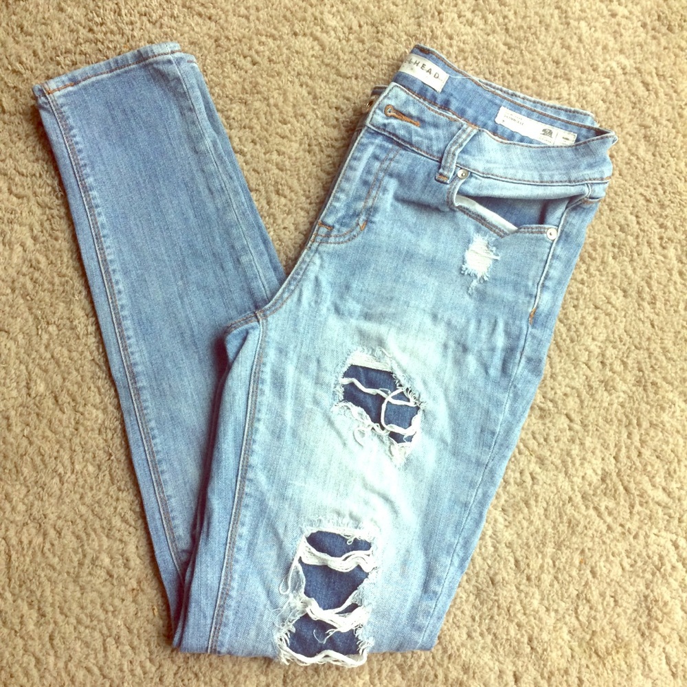 Bullhead Denim Low Rose Skinniest Distressed Jeans